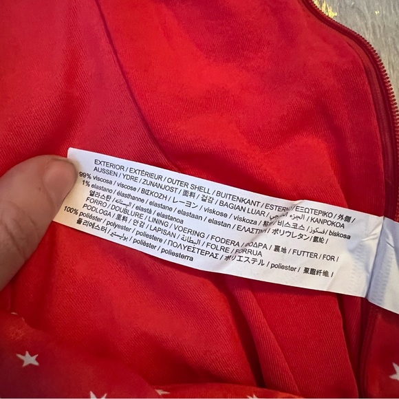 NWT Zara XS Red White Stars Lace Up Bodysuit - Picture 4 of 9